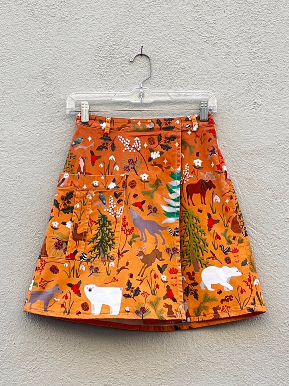 The Kit Orange Ombre Woodland Cargo Mini Skirt Size XS